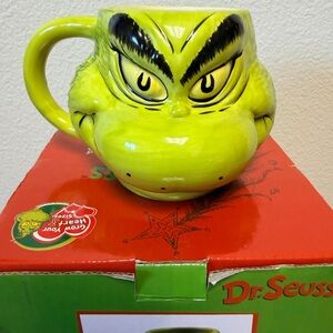 Dr. Seuss 3D Face Mug Lime Green Grinch Face Mug